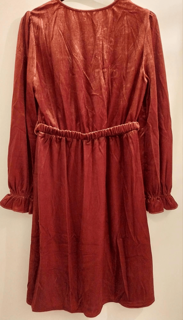Robe col V brique