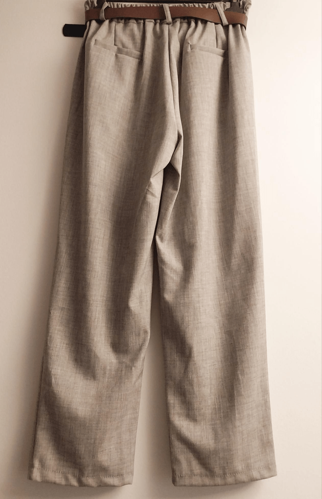 Pantalon gris clair taille haute