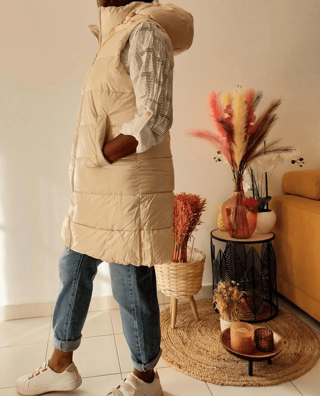 Doudoune sans manches avec capuche 