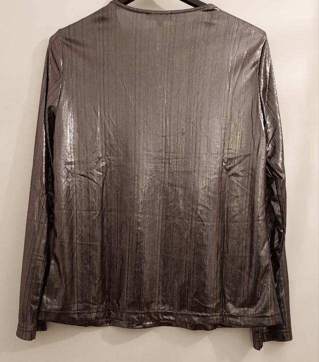 Blouse col V effet brillant 
