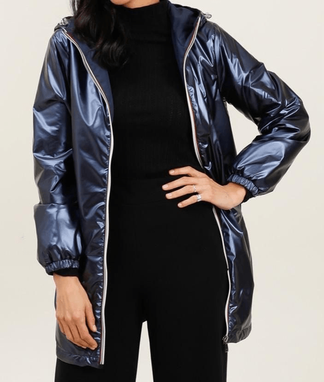 Imperméable réversible bleu