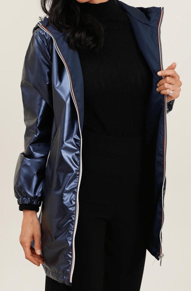 Imperméable réversible bleu