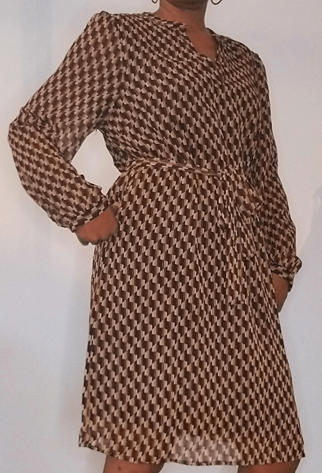 Robe imprimée marron