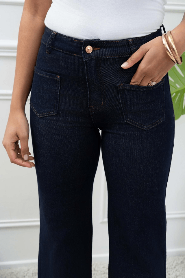 Jean wide leg brut