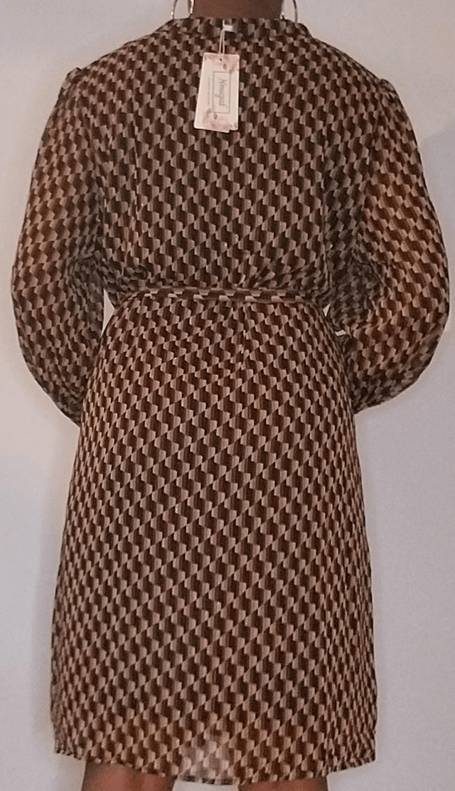 Robe imprimée marron