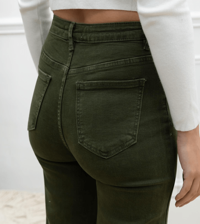 Jean wide leg kaki