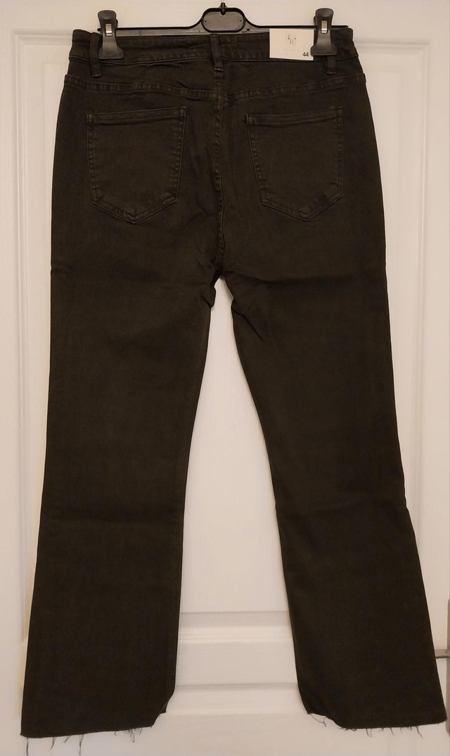 Jean flared effiloché kaki