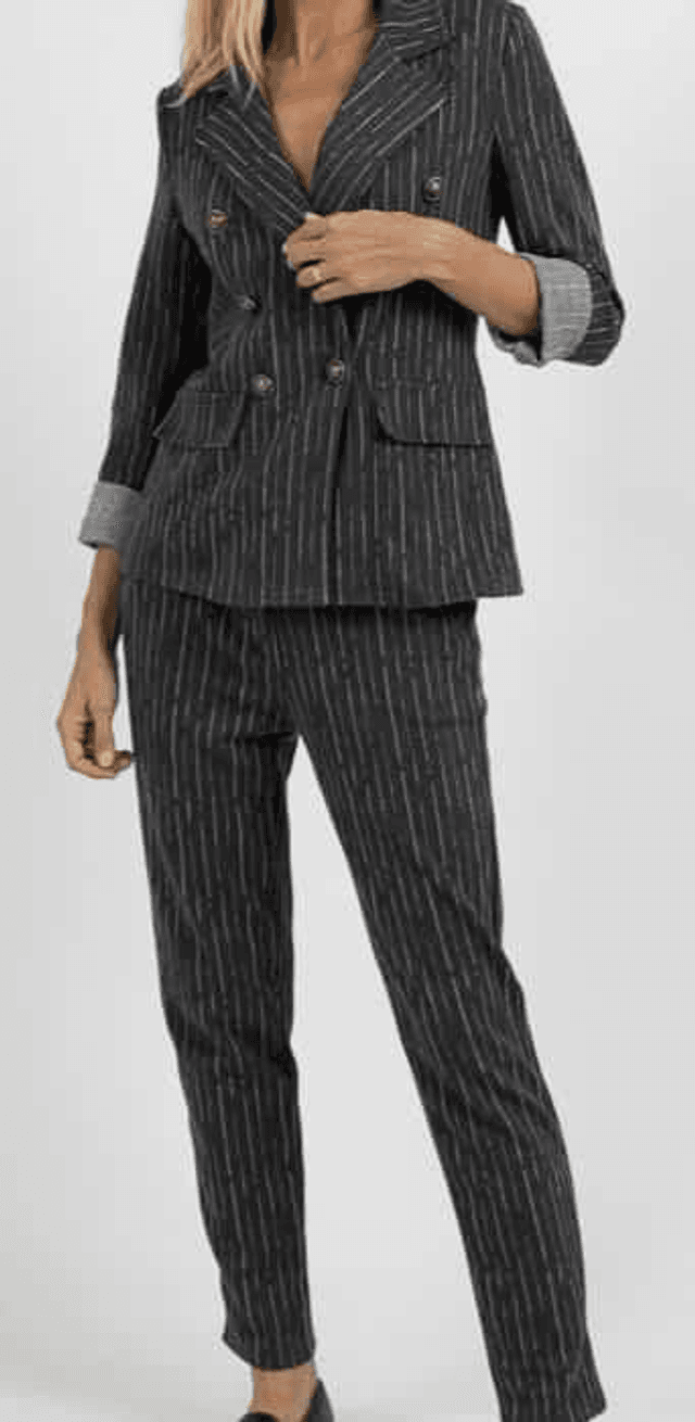 Pantalon avec rayures gris